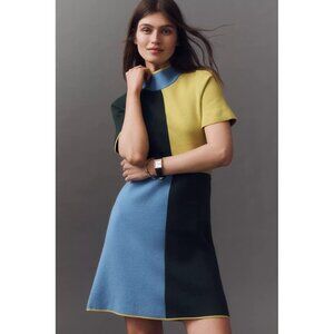 Anthropologie Colorblock Dress - Blue, Yellow, Black